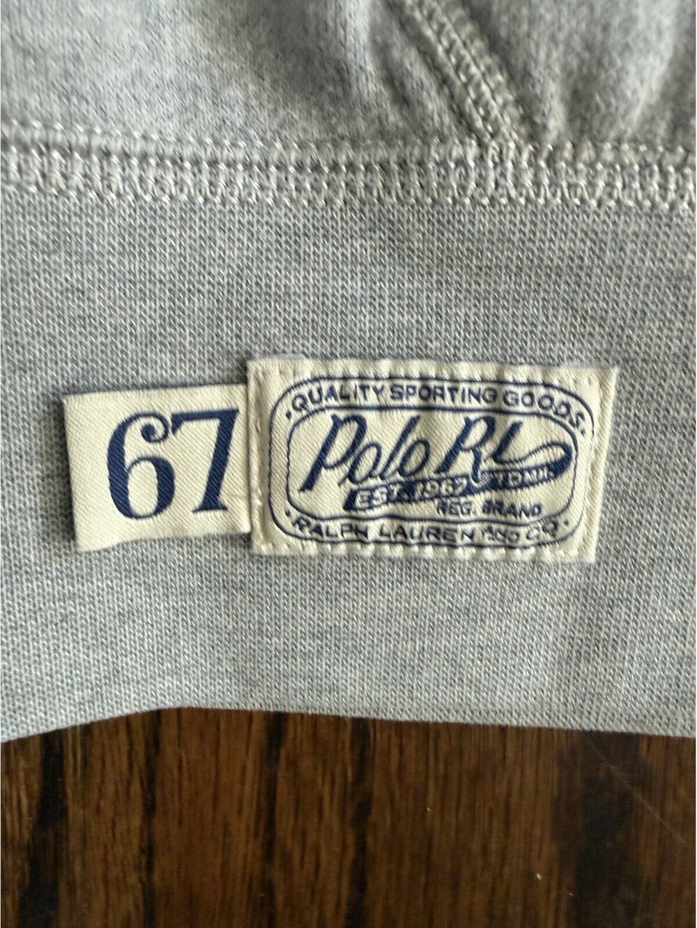 Polo Ralph Lauren Men's M Gray RL Fleece Logo Hoodie POLO Applique 67 - Picture 4 of 11
